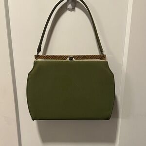 Vintage Olive Green Shoulder Bag